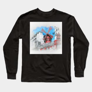 Copy of Watercolor sketch of Wurzburg Long Sleeve T-Shirt